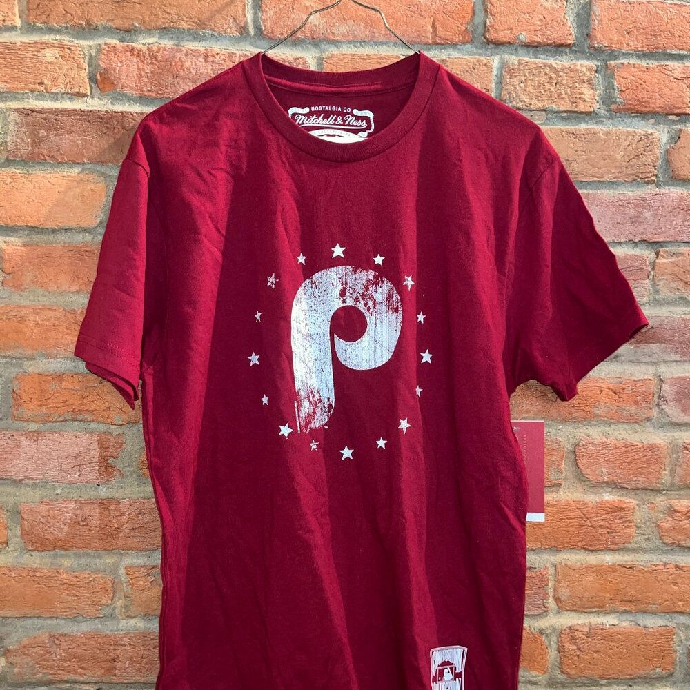 Phillies Mitchell and Ness Maroon T-shirt - Medium